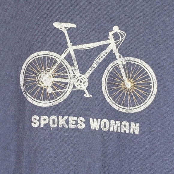 Life is Good Crusher Womens Small Bike Crewneck Short Sleeve T-shirt Blue - Picture 5 of 8